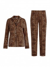 Pajama set in animal print with buttons