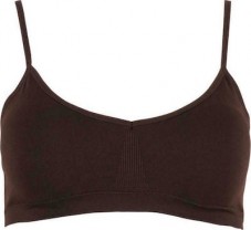 Bustier with Thin Strap with Detachable Reinforcement - Coffee